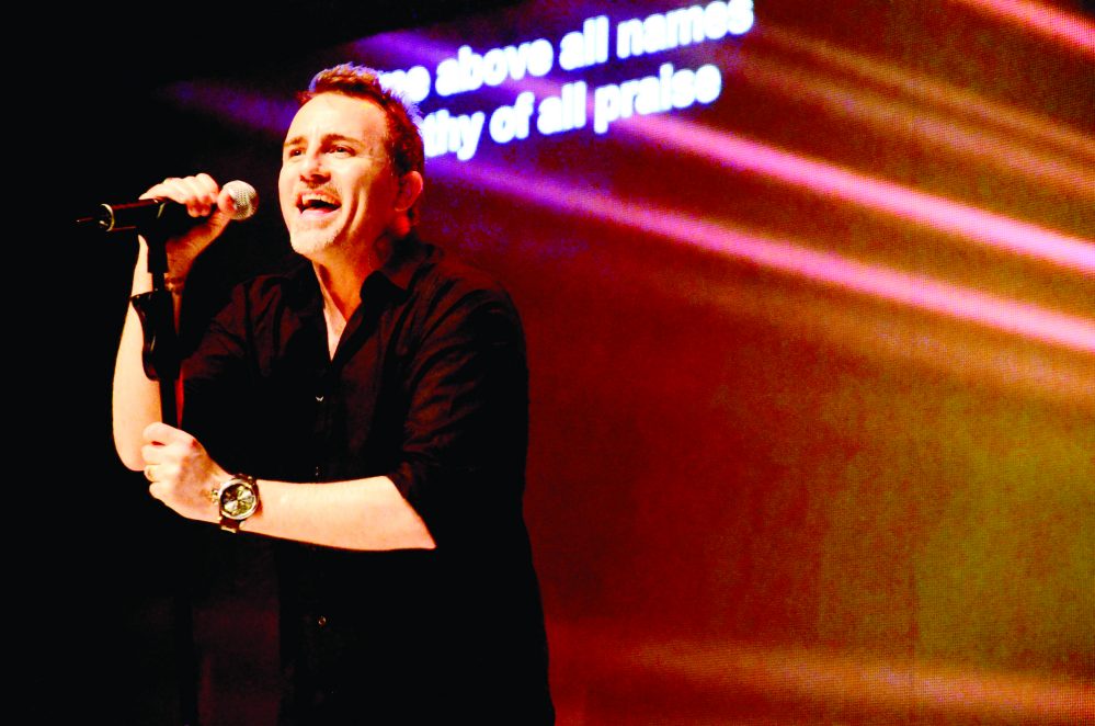 Mark Stevens on stage. The former Neighbours star found God after his life spiralled out of control