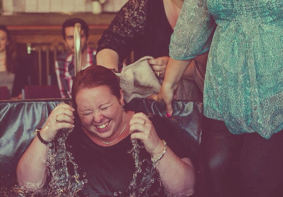 Rachel Jones at her baptism