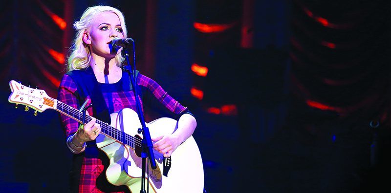Philippa on stage while supporting popular girl band Little Mix