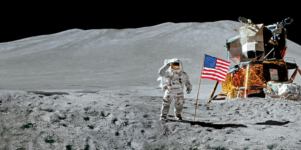 Astronaut standing on the moon