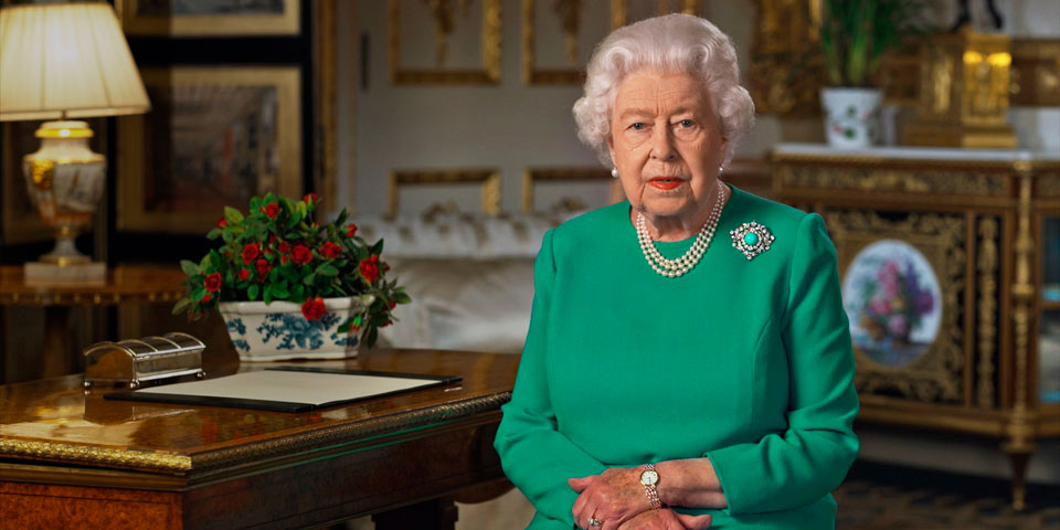 the queen during her broadcast to the nation during coronavirus