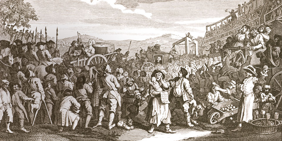 A hanging at Tyburn drawn by William Hogarth