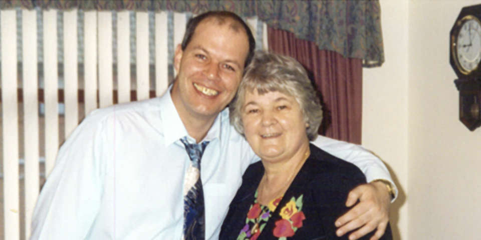 Steve Mawhinney with his Mum