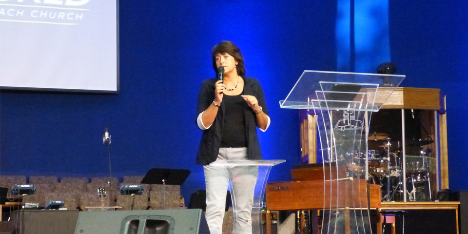 Sarah Watkins preaches
