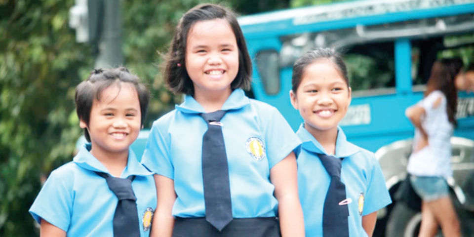 Children helped in the Philippines